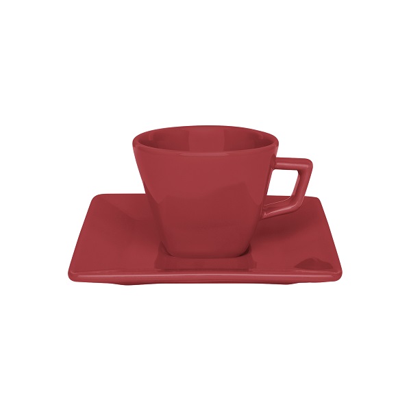 Taza Cafe Con Plato Rojo Loymil Sa